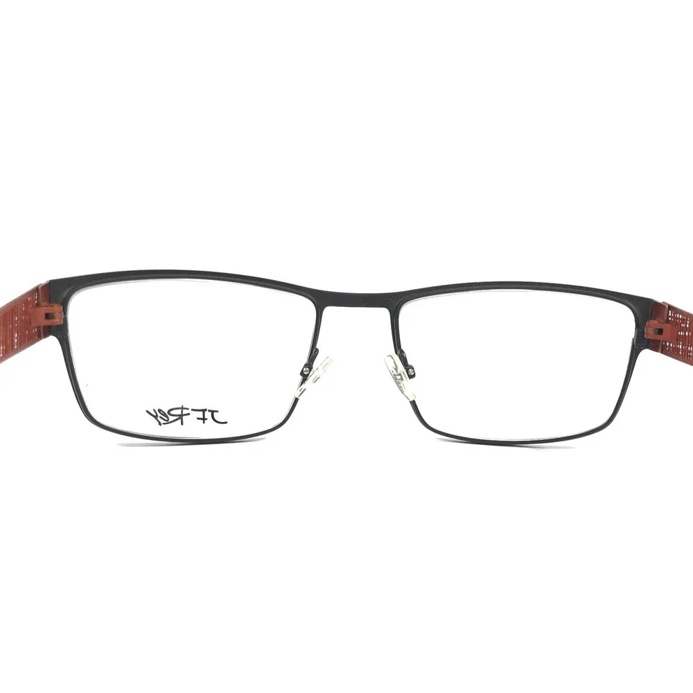J.F. Rey Eyeglasses Frames JF2586 0060 Matte Black Orange Woven 55-18-145